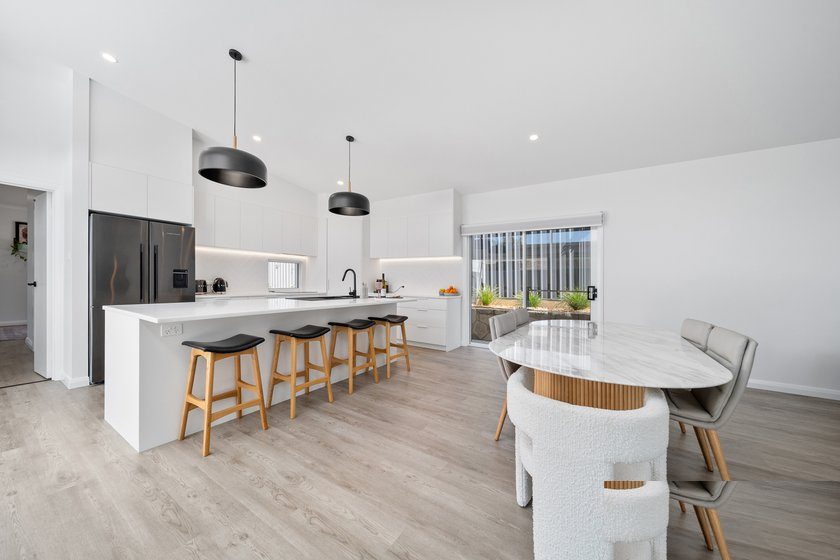 Dining area beside the new kitchen